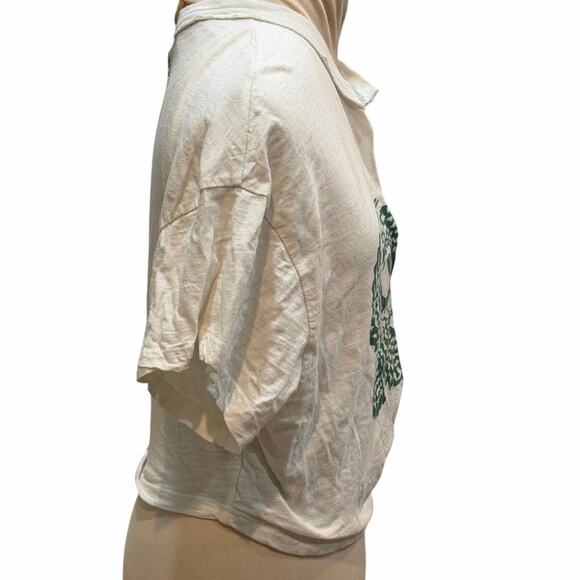 Real Fun Wow T-Shirt Green White Tie Dye Graphic Size S Anthropologie Exclusive - Picture 8 of 10
